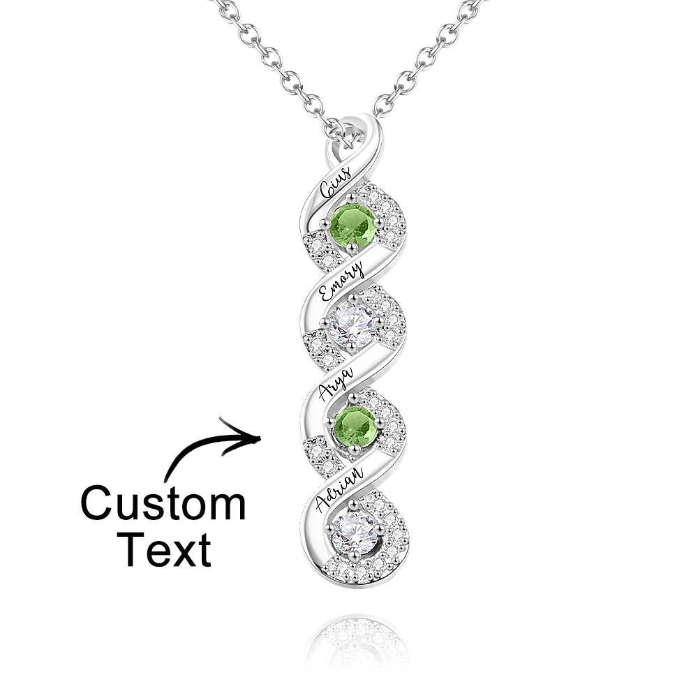 Personalized Engraved Birthstone Infinity Charm