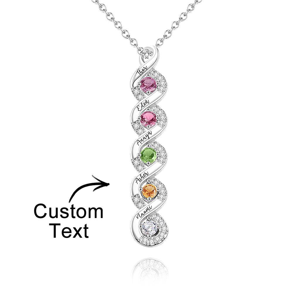 Personalized Engraved Birthstone Infinity Charm