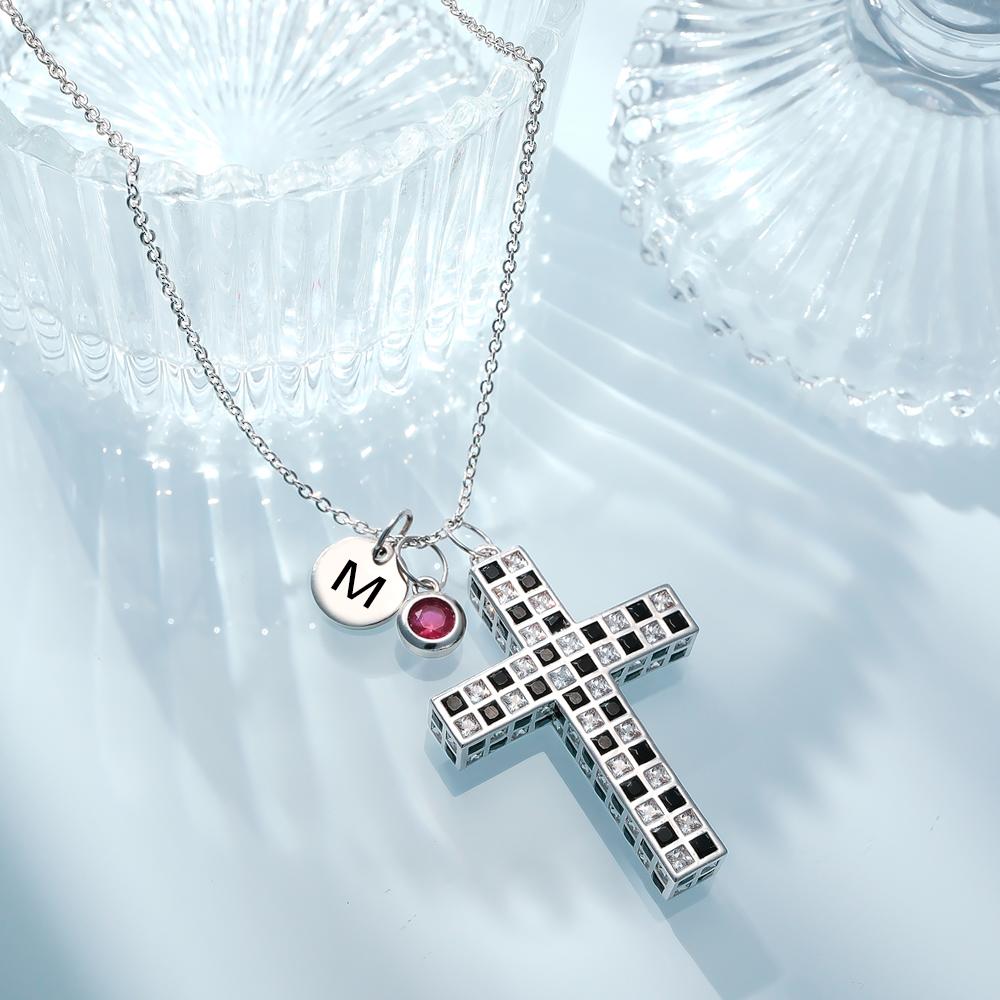 Love Live - Personalized Checkered Flag Birthstone Letter Necklace