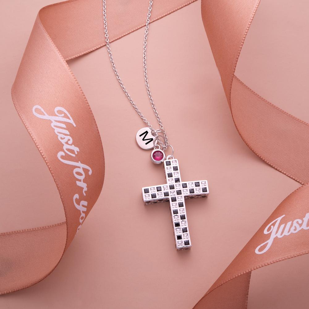 Love Live - Personalized Checkered Flag Birthstone Letter Necklace