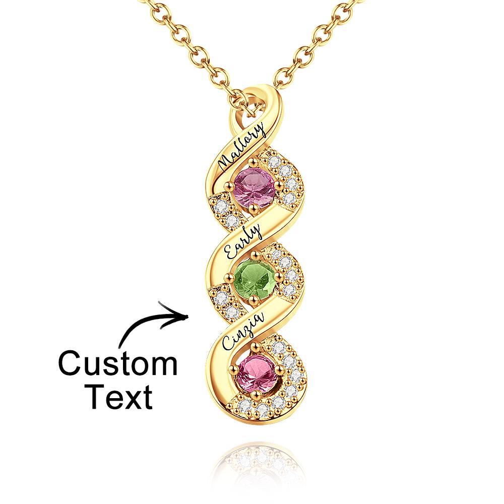 Personalized Engraved Birthstone Infinity Charm