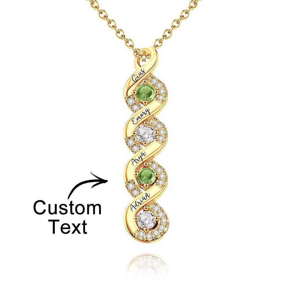 Personalized Engraved Birthstone Infinity Charm