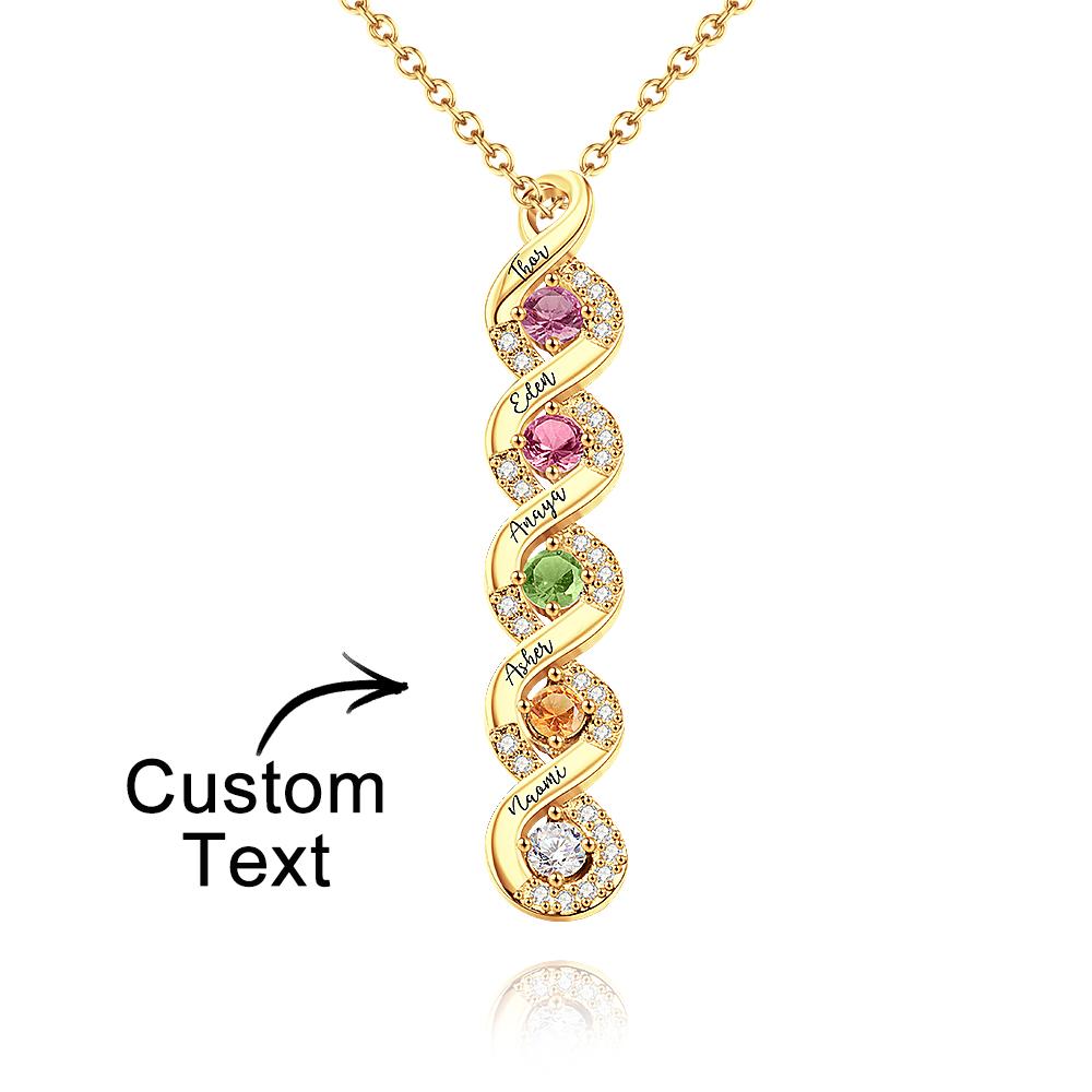 Personalized Engraved Birthstone Infinity Charm