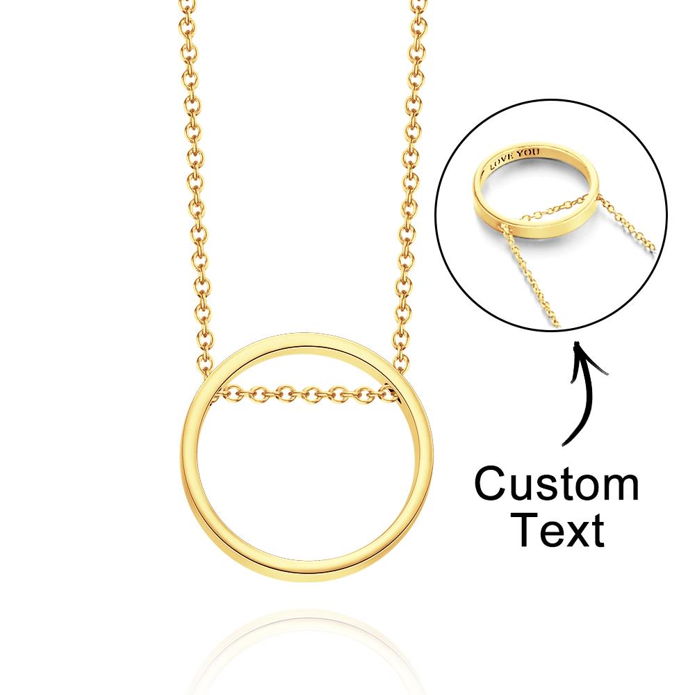 Our Ring - Personalized Couple Engraved Ring Necklace