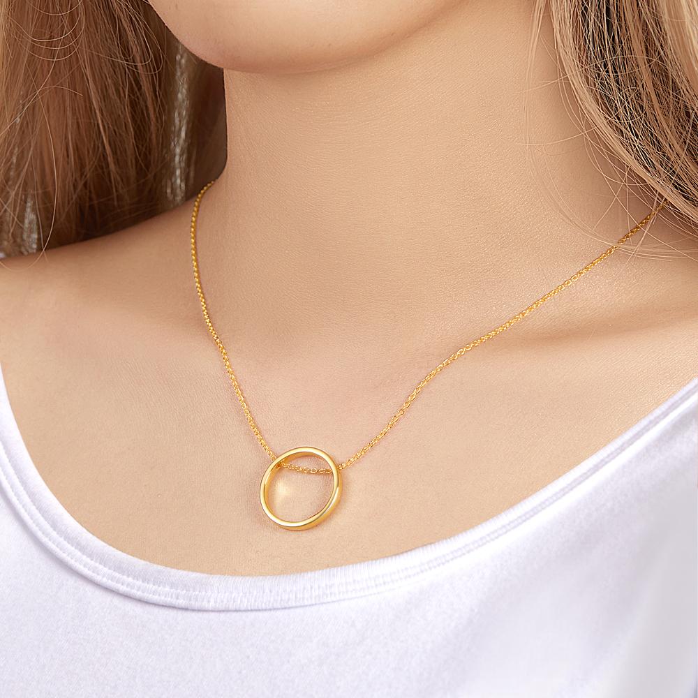Our Ring - Personalized Couple Engraved Ring Necklace