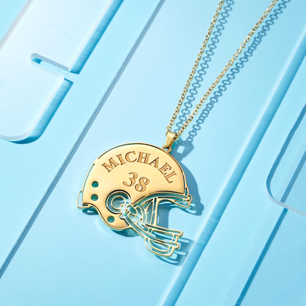 Touchdown - Personalized Football Sports Helmet Necklace