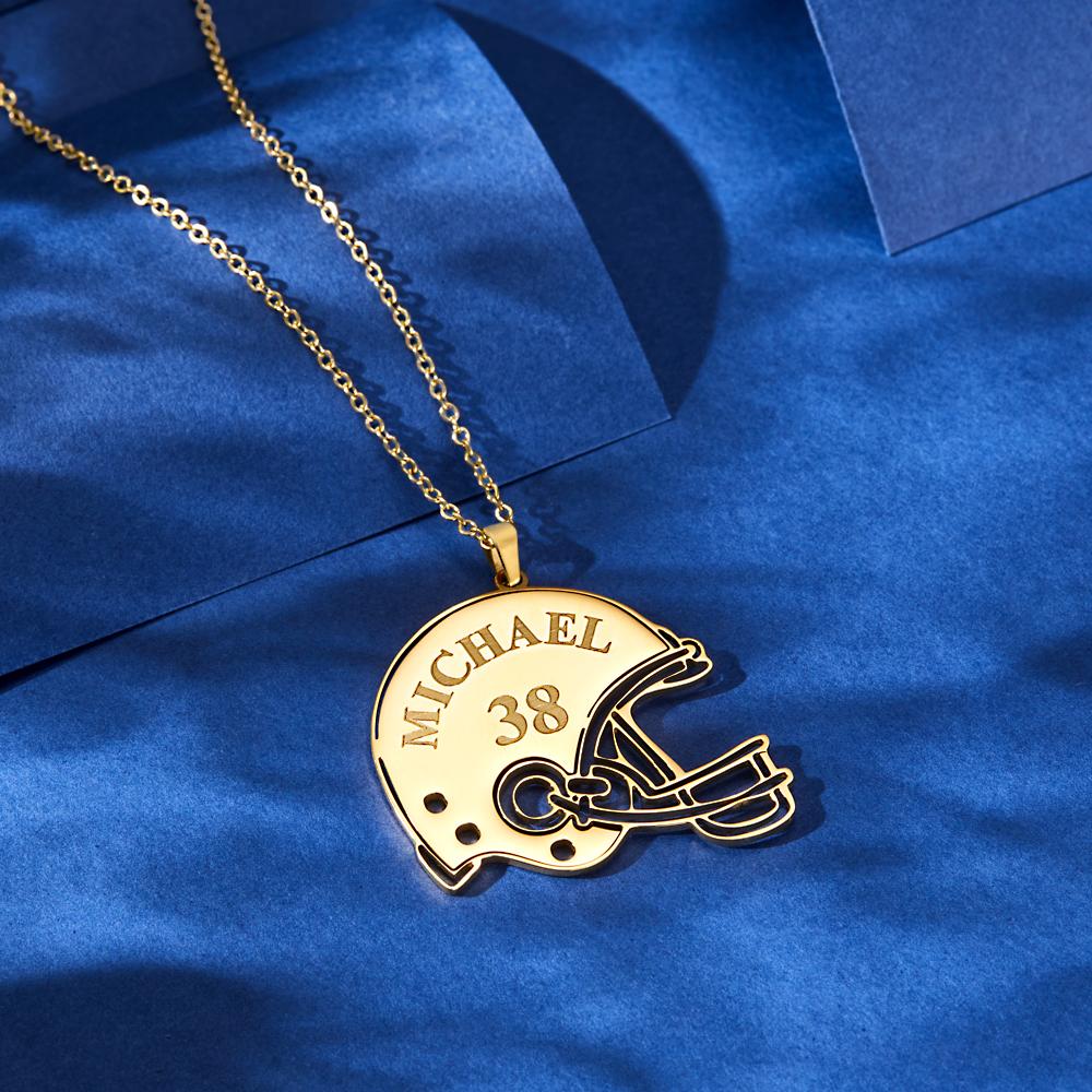Touchdown - Personalized Football Sports Helmet Necklace