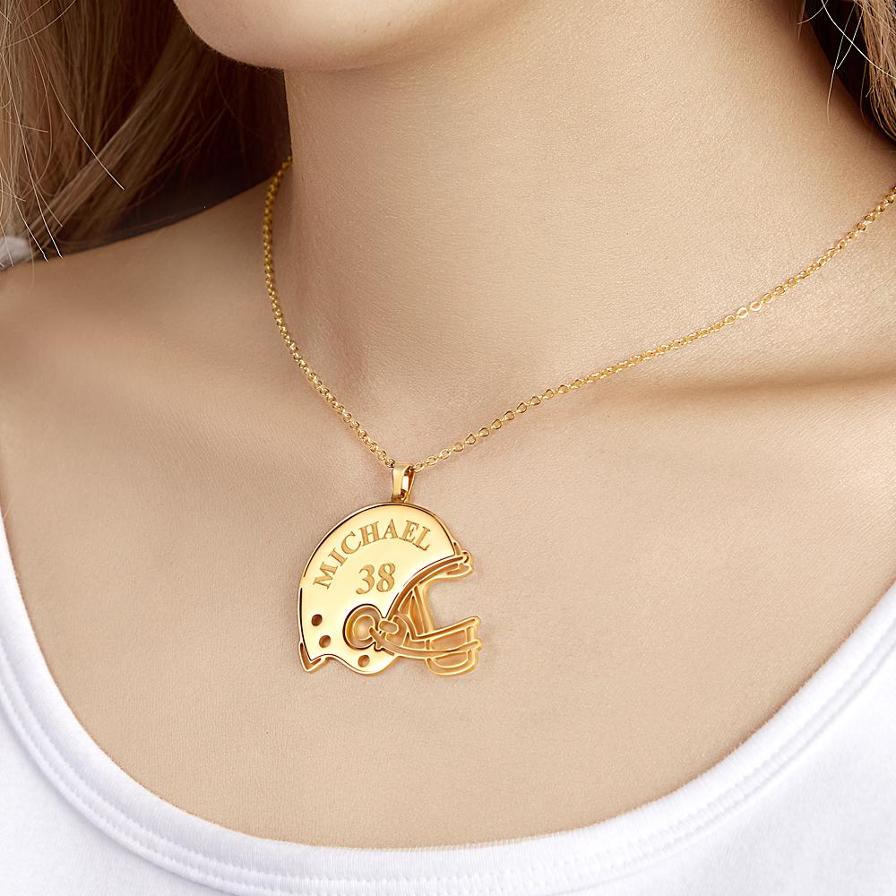 Touchdown - Personalized Football Sports Helmet Necklace