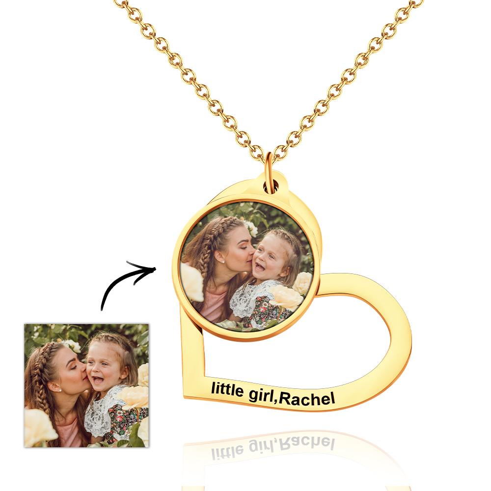 My Little Daughter - Personalized Mother Photo Engraved Necklace