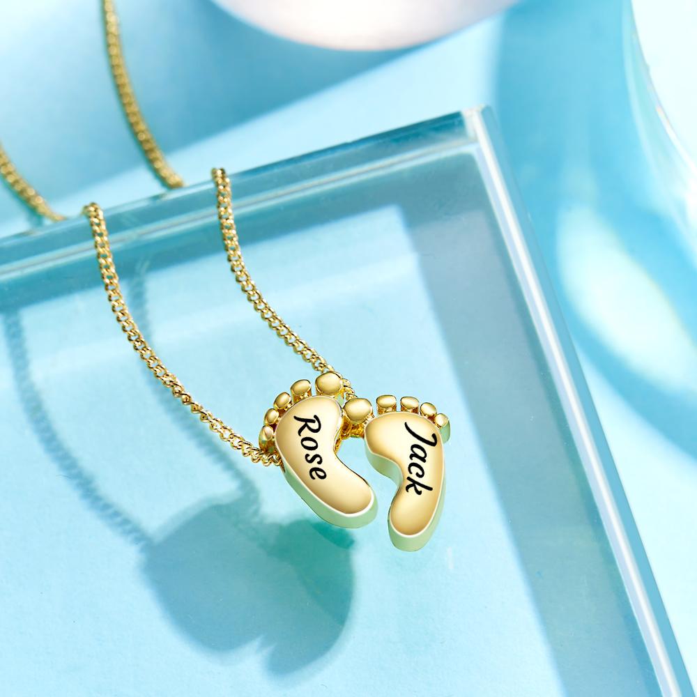 Personalized Engraved Footprint Charm
