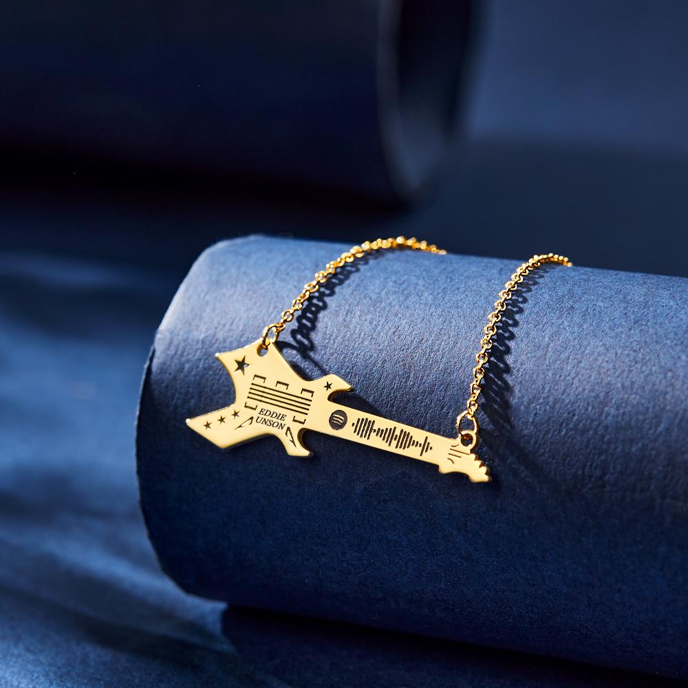 Rock N' Roll - Personalized Guitar Shaped Necklace