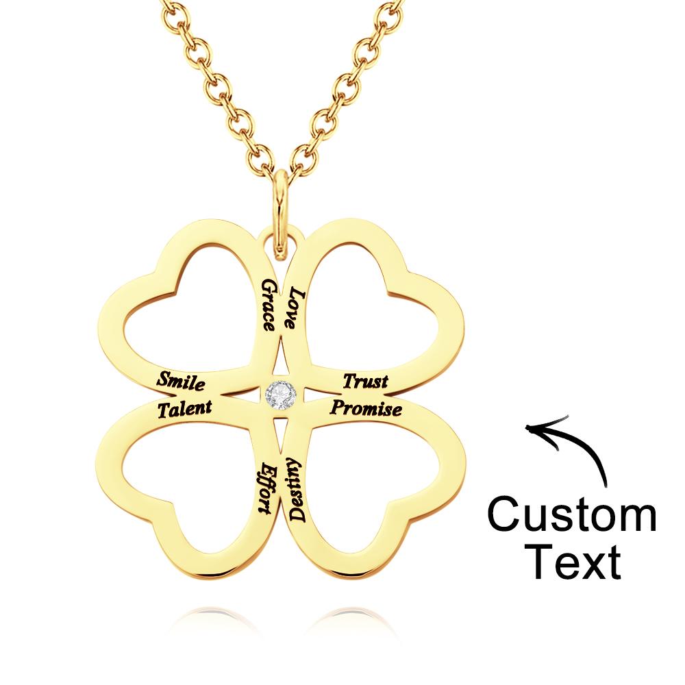 Personalized Four Leaves Clover Charm
