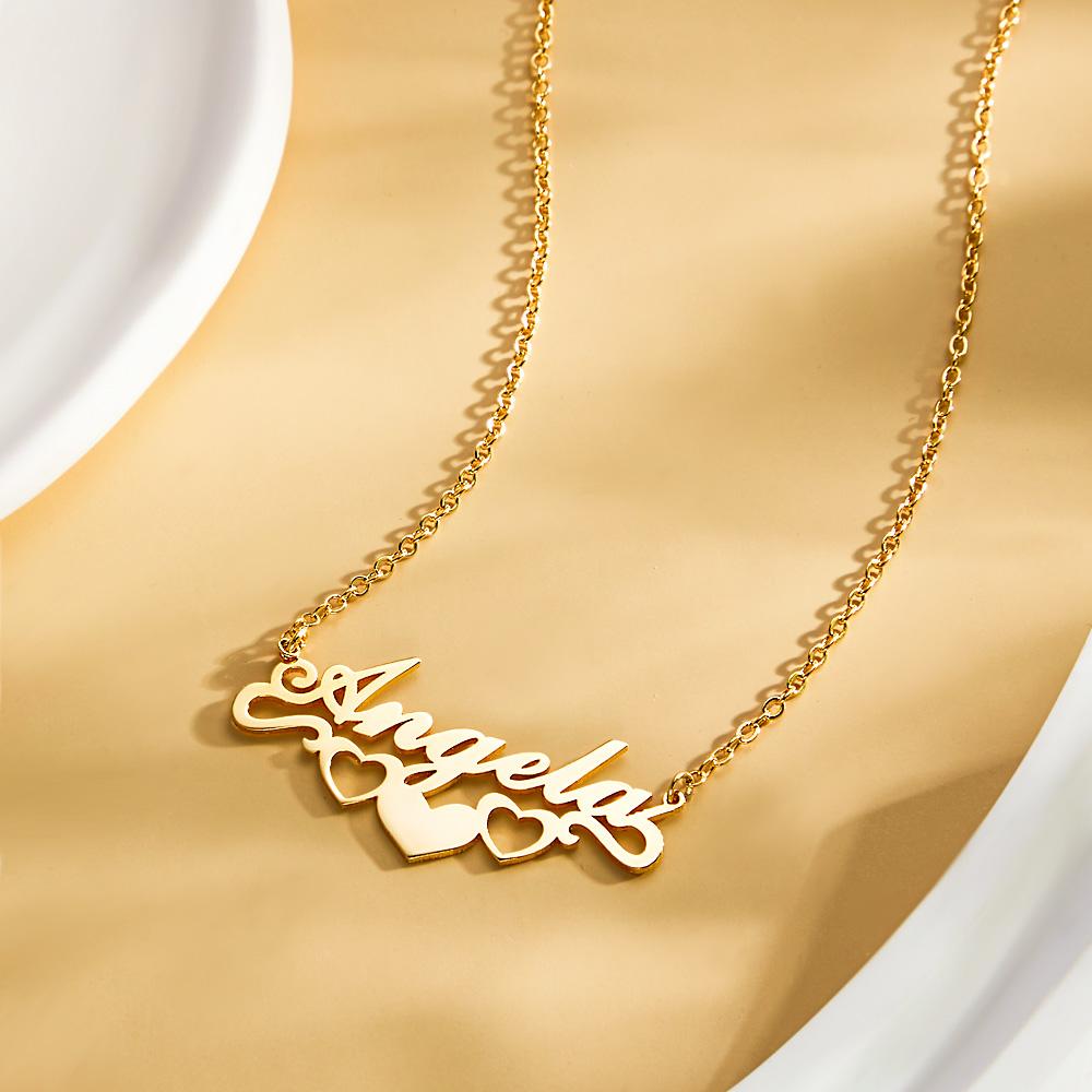 Personalized Name Necklace Heart