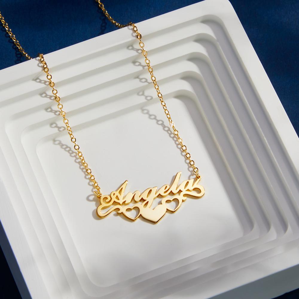Personalized Name Necklace Heart
