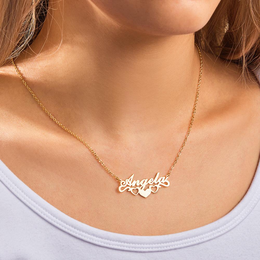 Personalized Name Necklace Heart