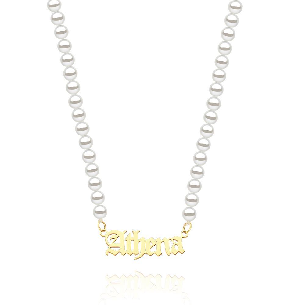Pearl Necklace with Name - Personalized Necklace