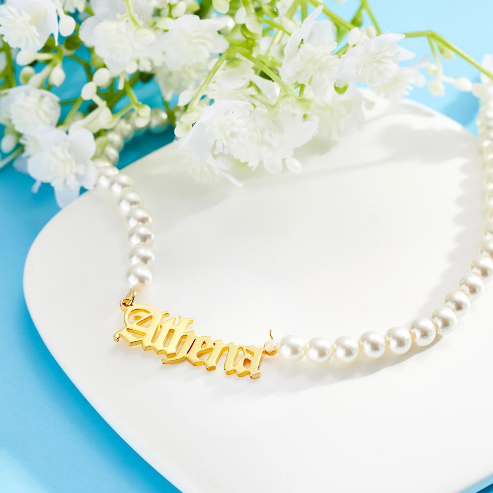 Pearl Necklace with Name - Personalized Necklace