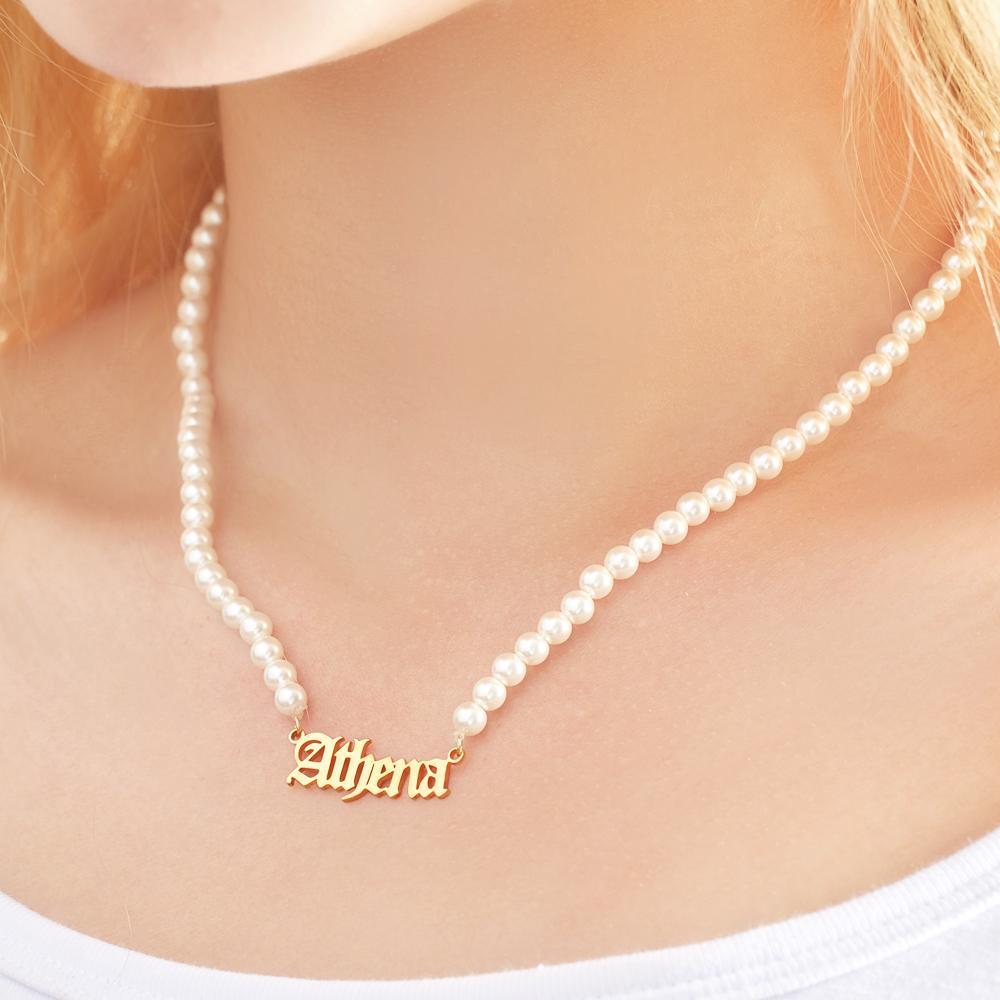 Pearl Necklace with Name - Personalized Necklace