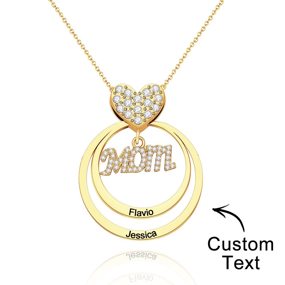 Simple Circularity Engraved Charm - Personalized Engraved Necklace