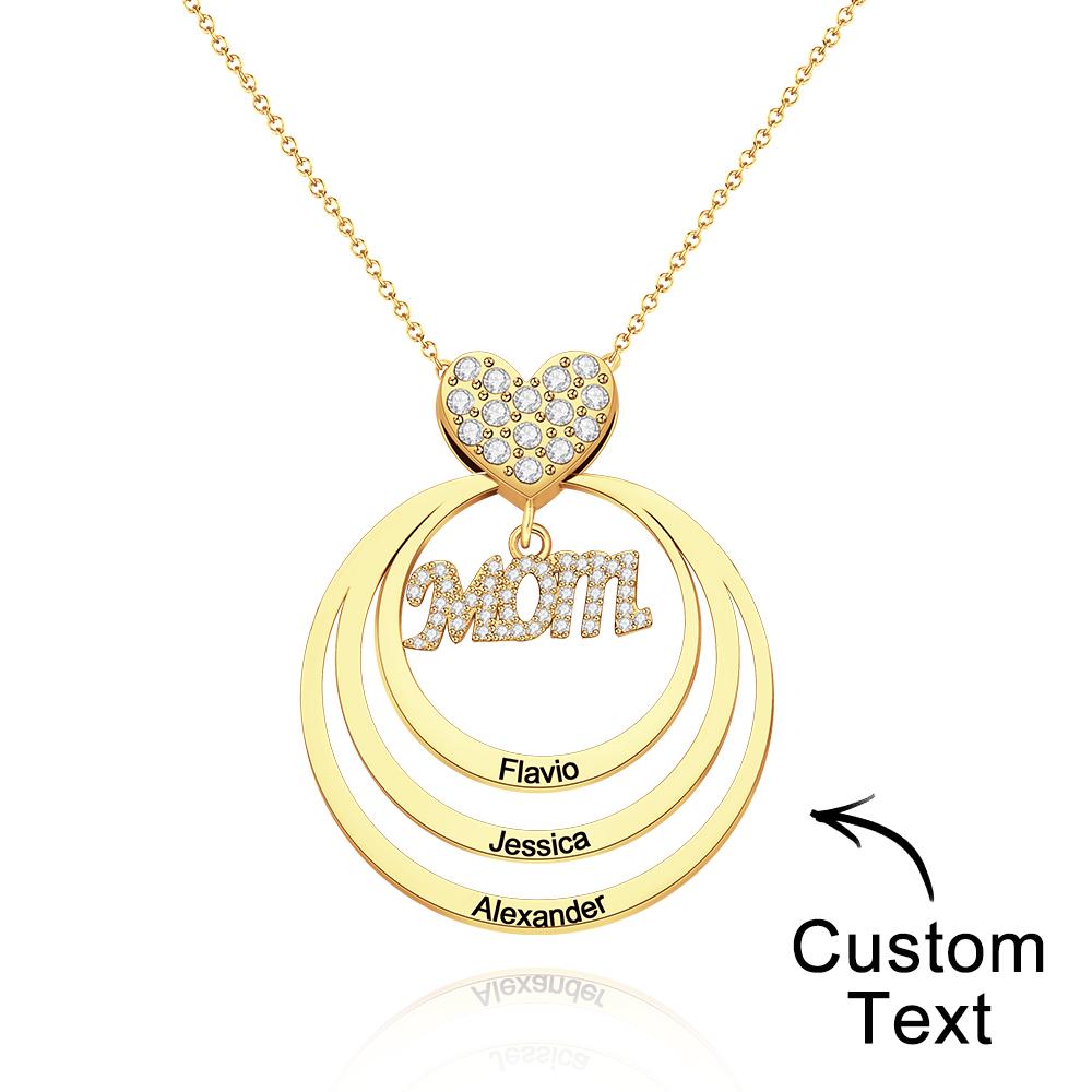 Simple Circularity Engraved Charm - Personalized Engraved Necklace