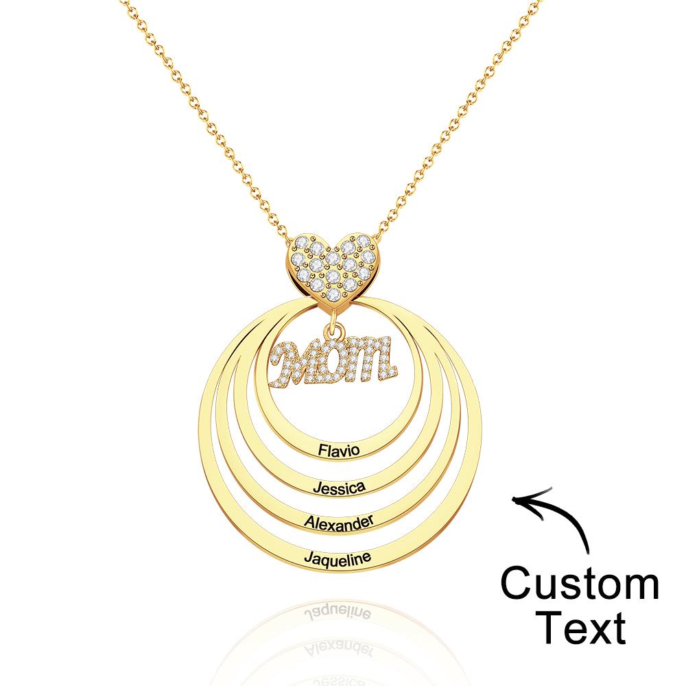 Simple Circularity Engraved Charm - Personalized Engraved Necklace