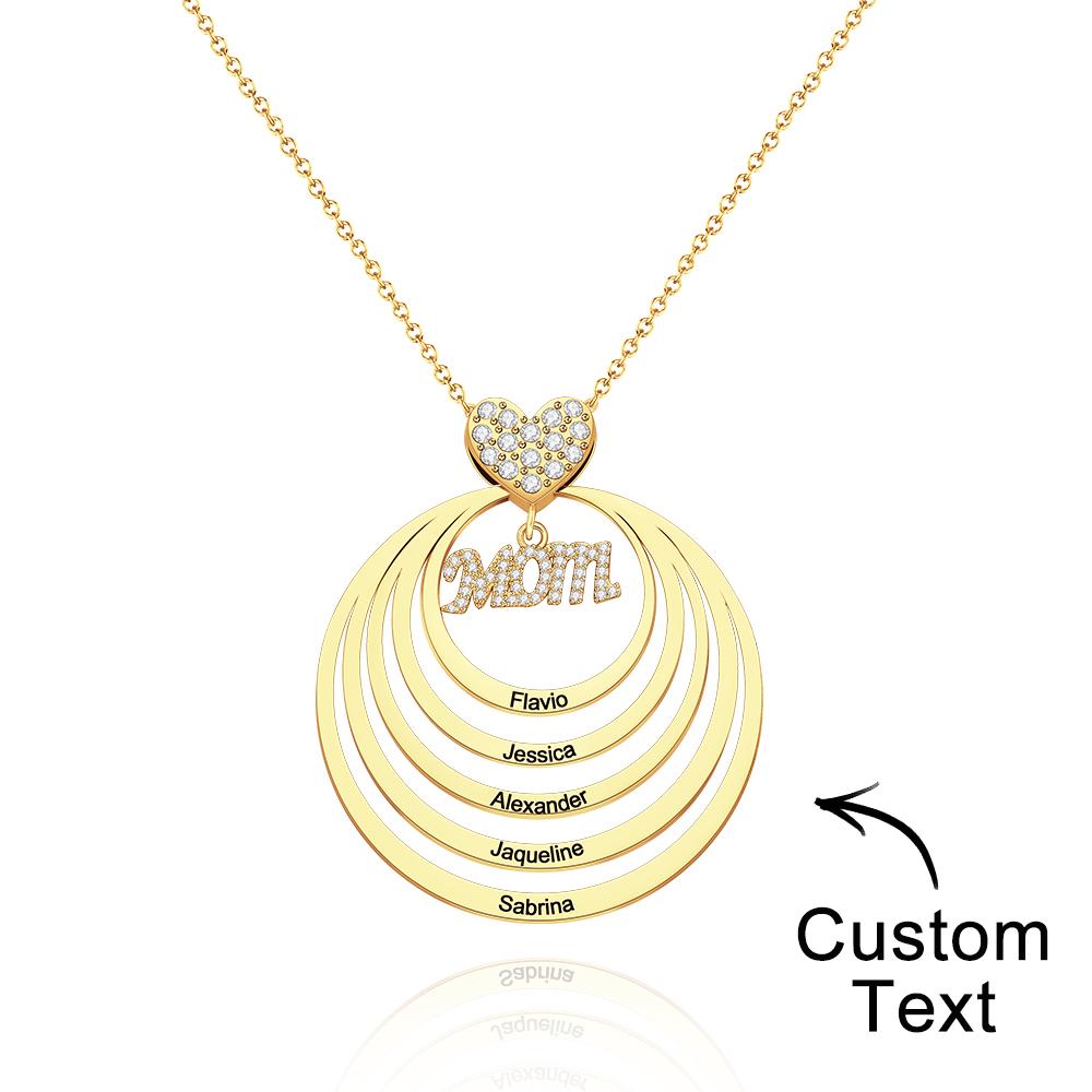 Simple Circularity Engraved Charm - Personalized Engraved Necklace