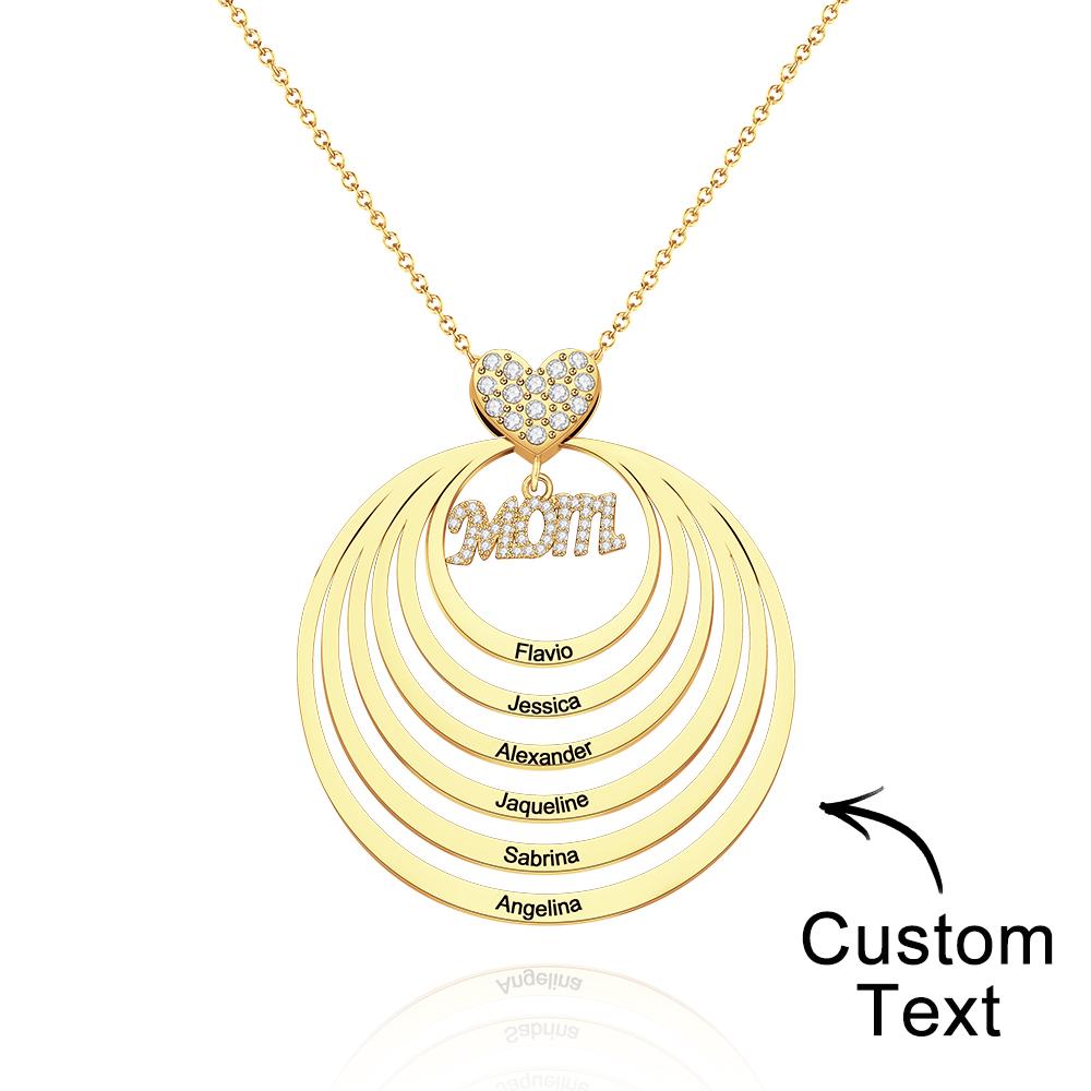 Simple Circularity Engraved Charm - Personalized Engraved Necklace