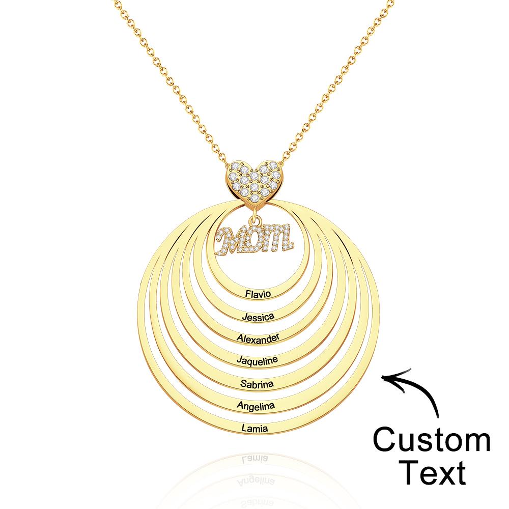 Simple Circularity Engraved Charm - Personalized Engraved Necklace