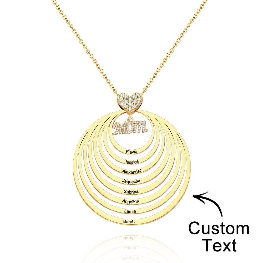 Simple Circularity Engraved Charm - Personalized Engraved Necklace