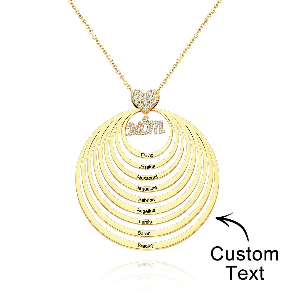 Simple Circularity Engraved Charm - Personalized Engraved Necklace