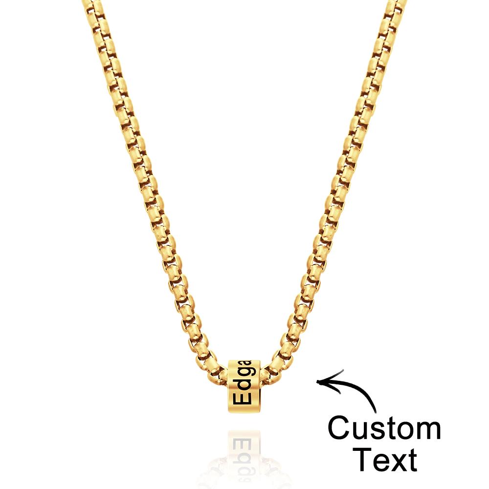 Personalized Bead Collarbone Chain Engraved Charm