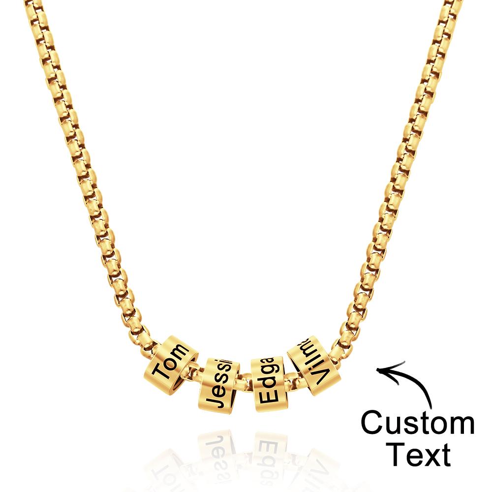 Personalized Bead Collarbone Chain Engraved Charm