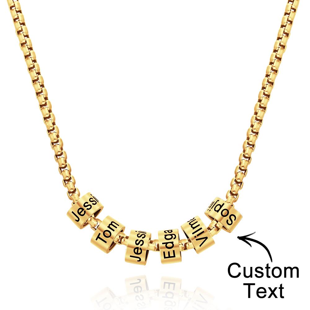Personalized Bead Collarbone Chain Engraved Charm