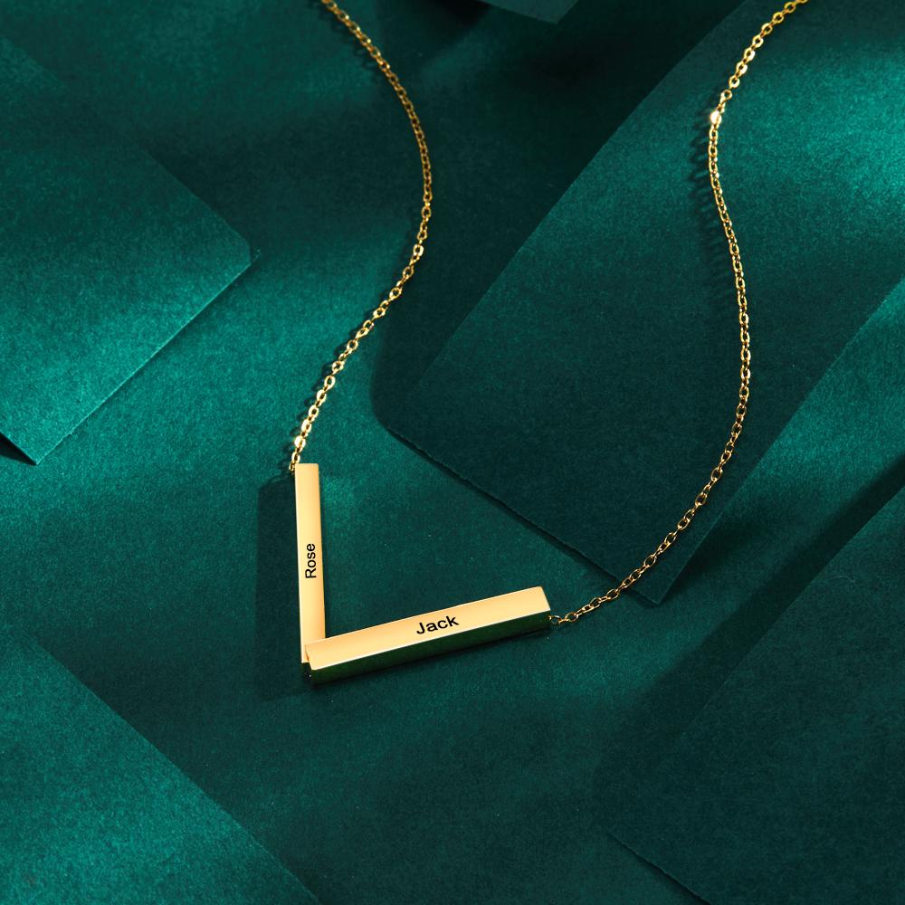 Unique Design - Personalized Folded Bar Necklaces