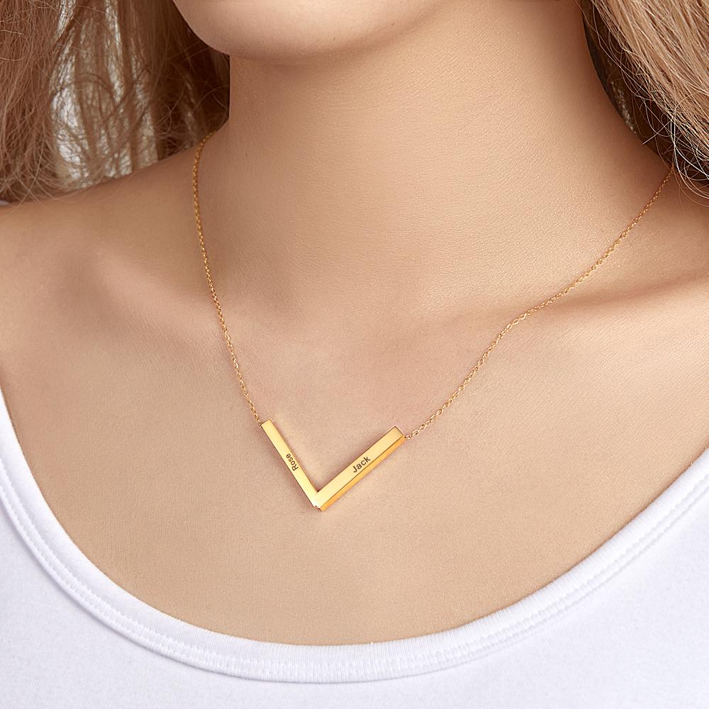 Unique Design - Personalized Folded Bar Necklaces