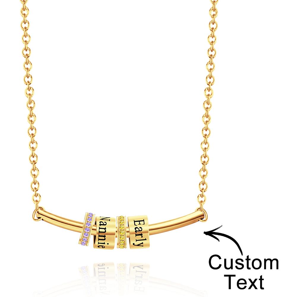 Personalized Diamond Beads Engraved Charm