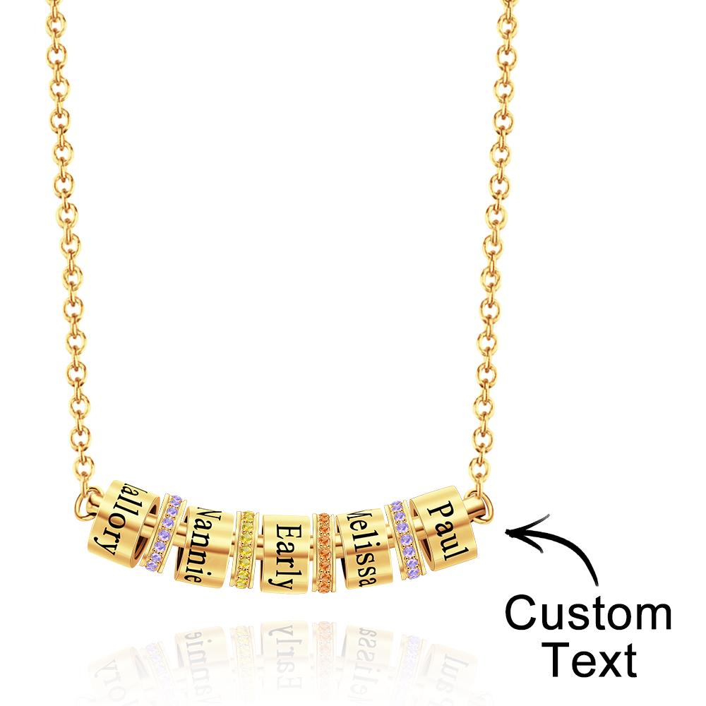 Personalized Diamond Beads Engraved Charm