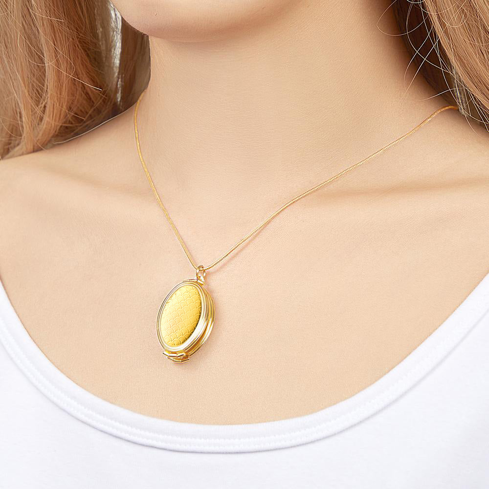 Oval Locket Pendant - Personalized Oval Locket Pendant