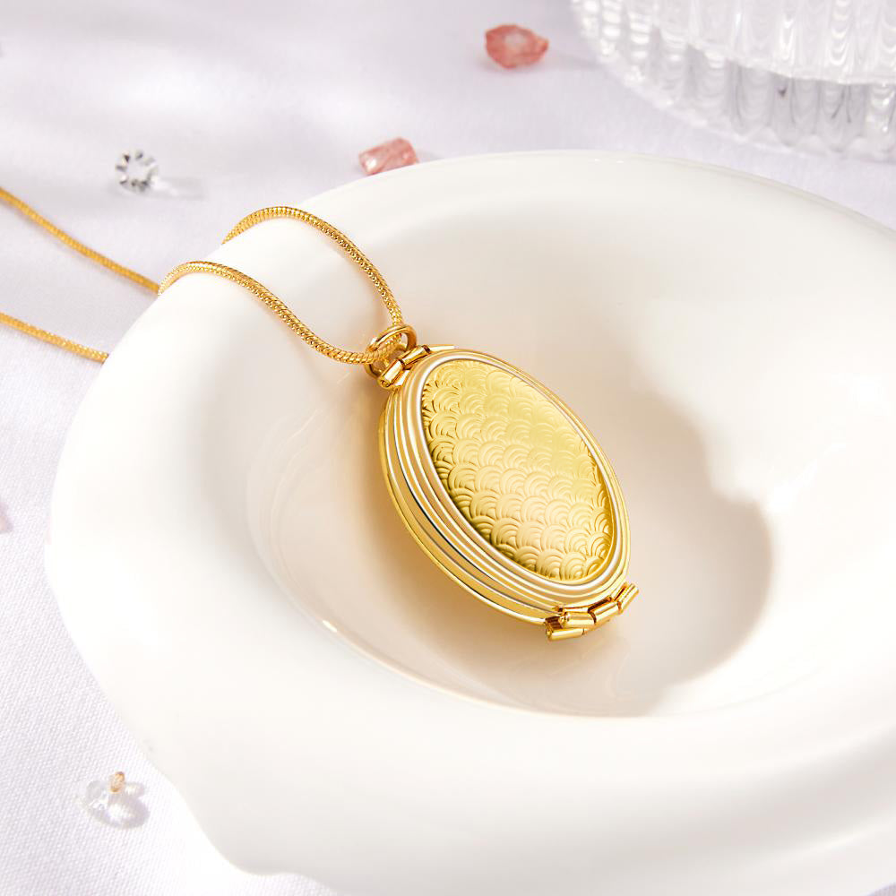 Oval Locket Pendant - Personalized Oval Locket Pendant