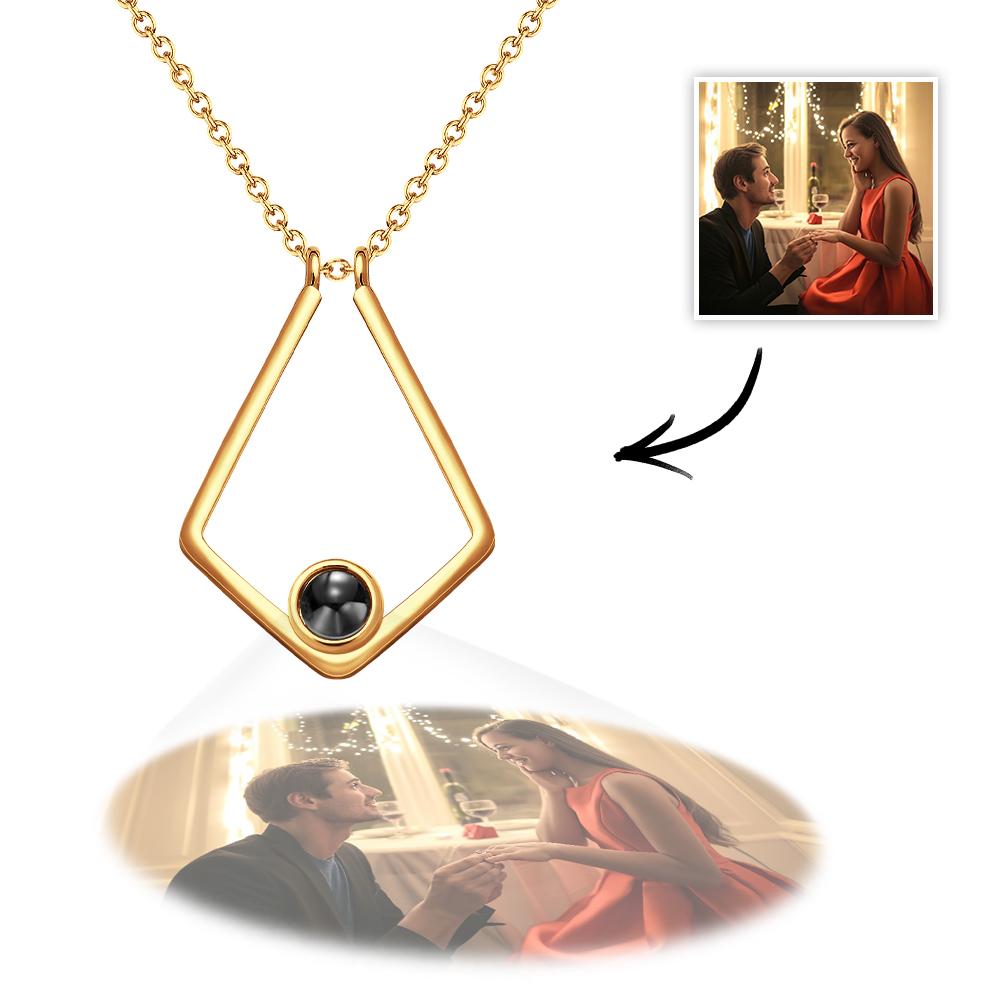 Personalized Polygon Photo Projection Charm - gift for who lost a loved one