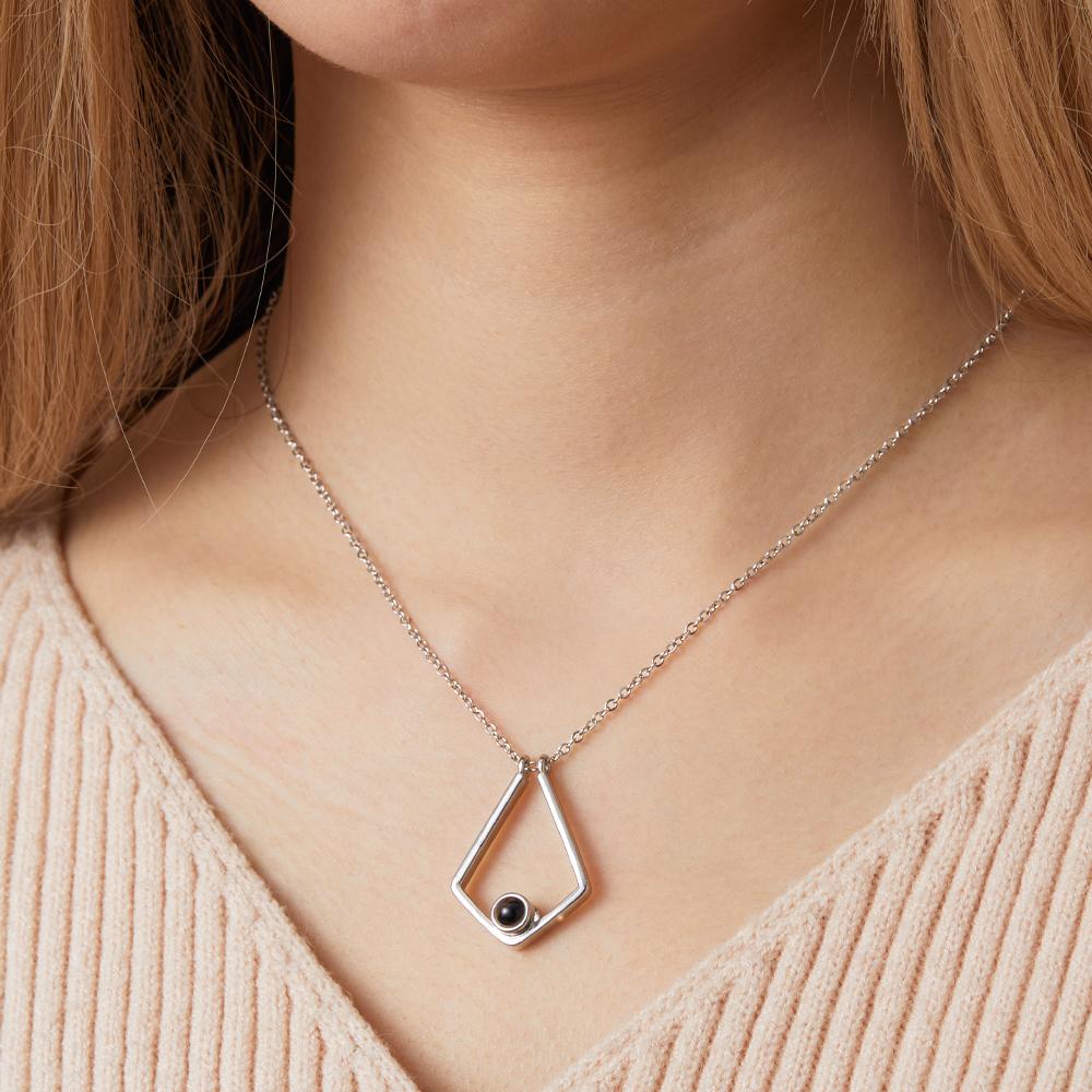 Personalized Polygon Photo Projection Charm - gift for who lost a loved one
