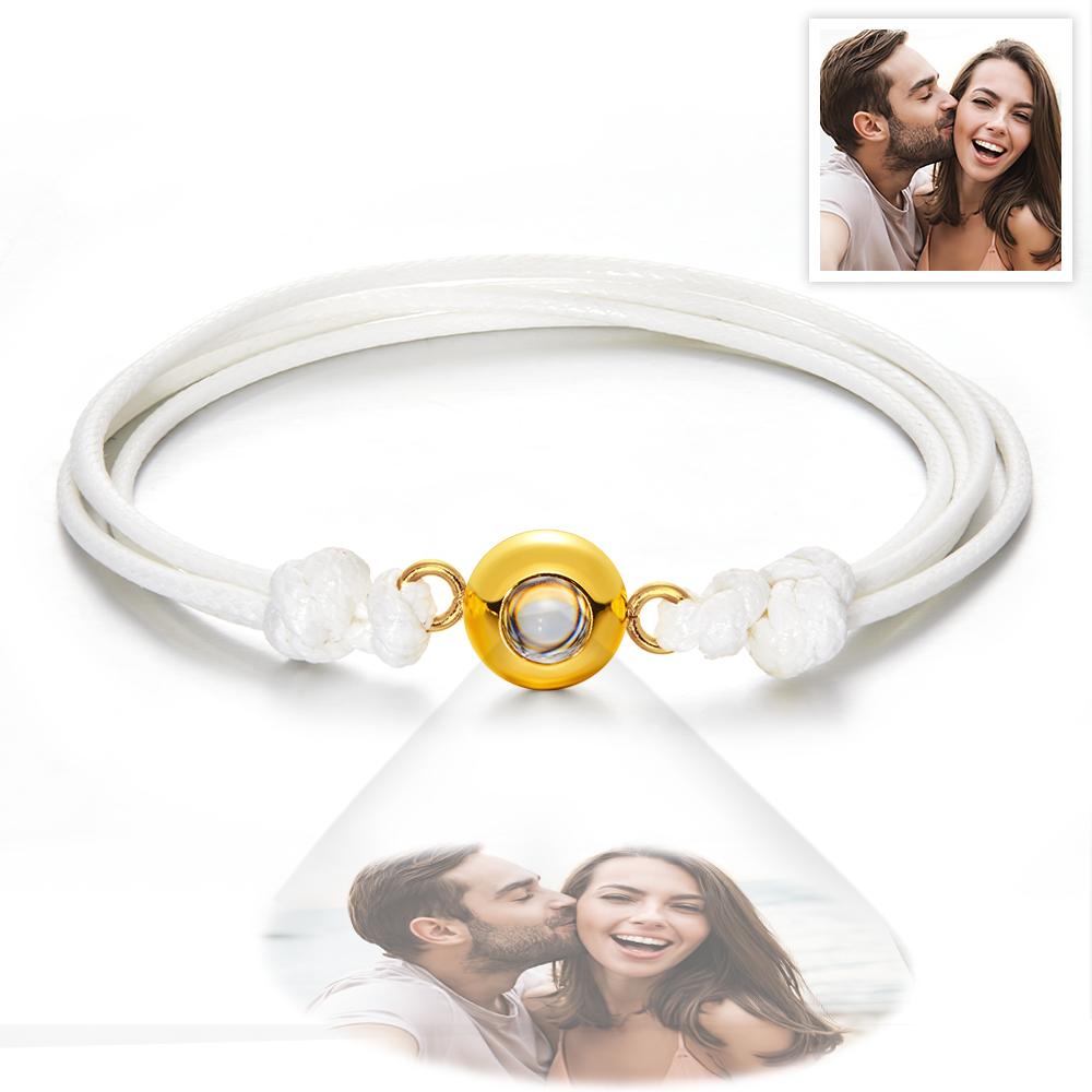 Weave Style Colorful Custom Projection Photo Charm - Personalized Projection Photo Bracelet