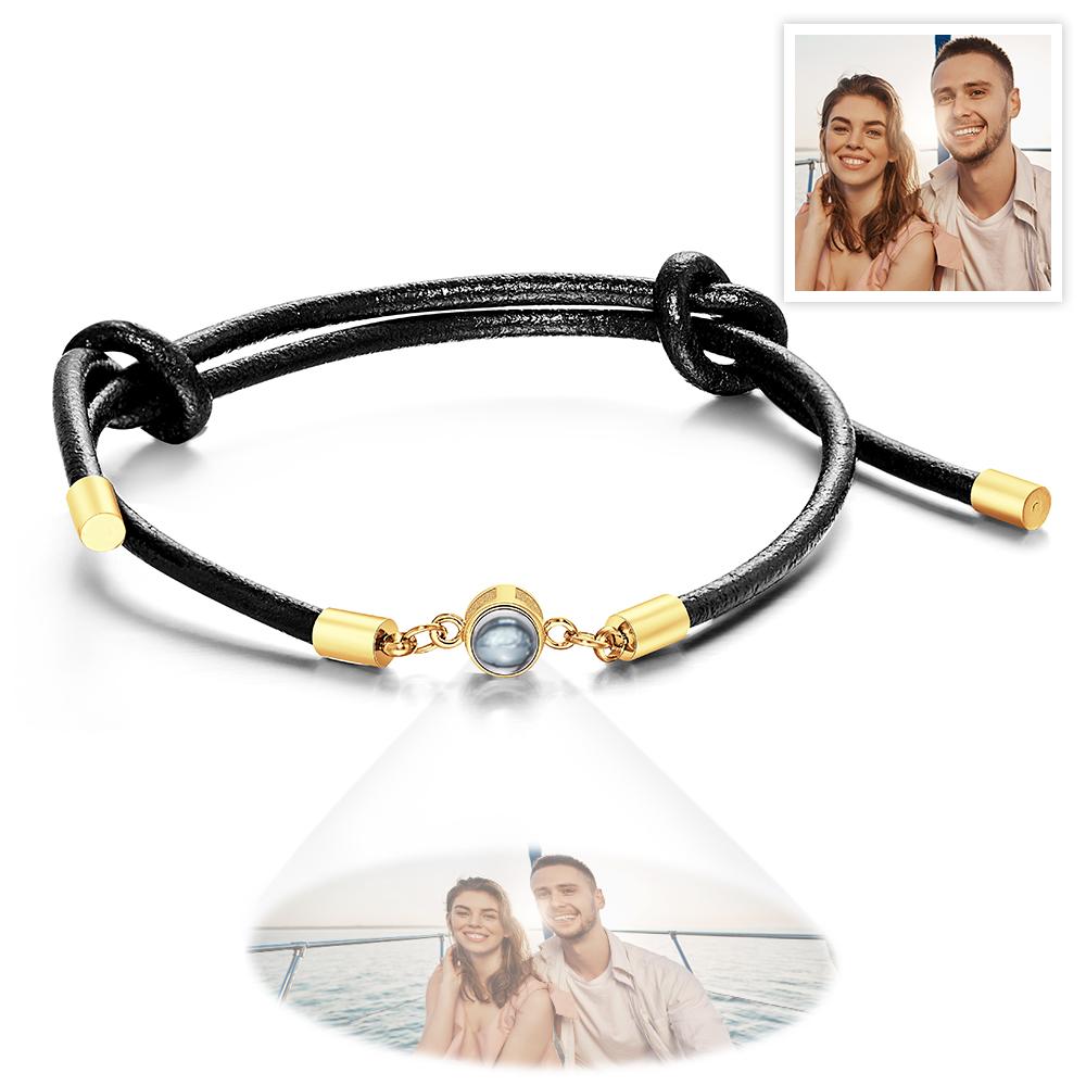 Personalized Adjustable Leather Photo Projection Charm