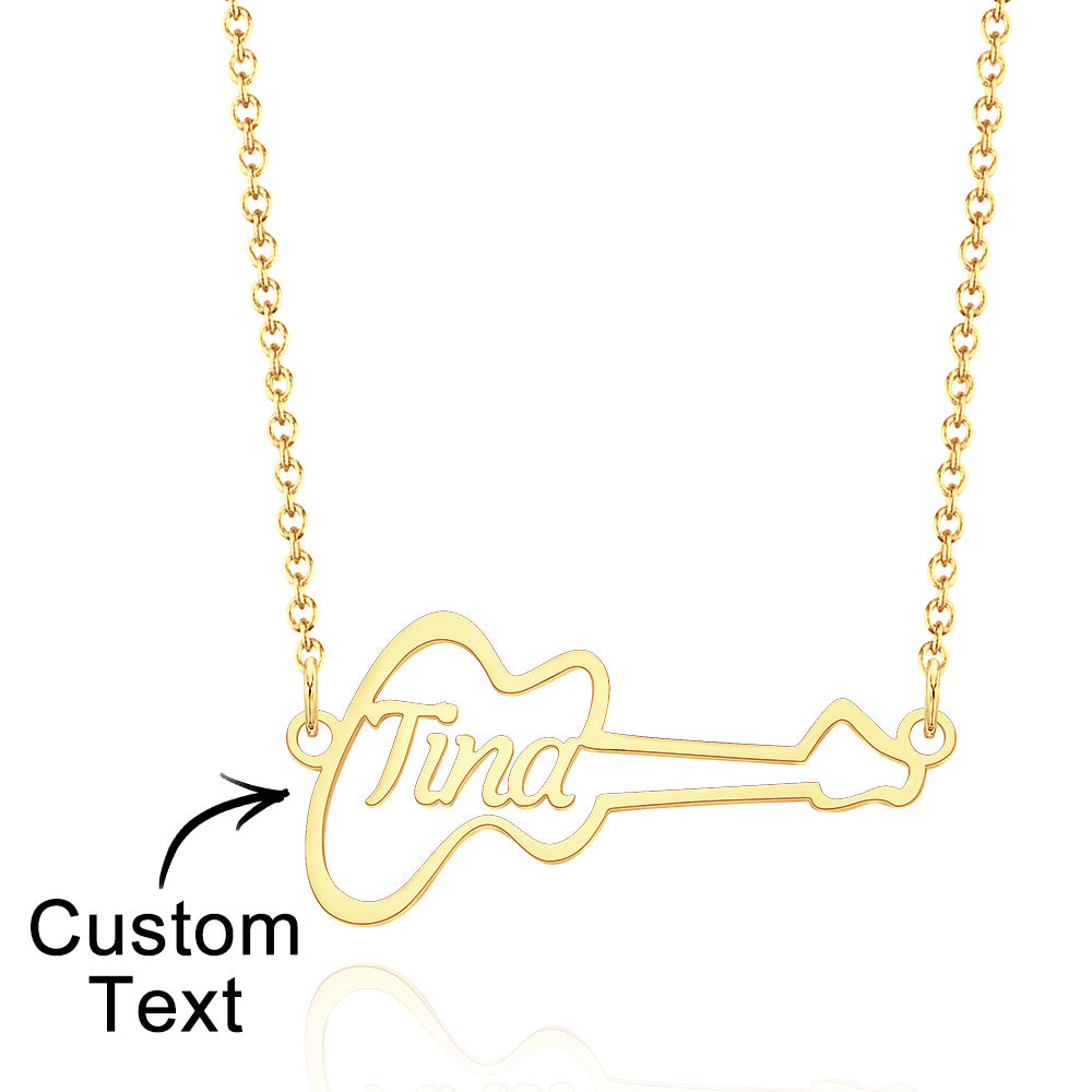 Personalized Guitar Shaped Name Necklace