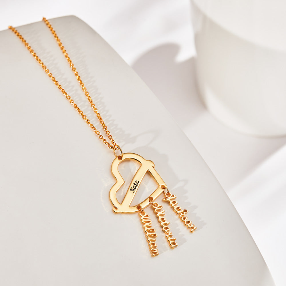 Nana's Babies - Personalized Grandma Engraved Dream Catcher Heart Necklace
