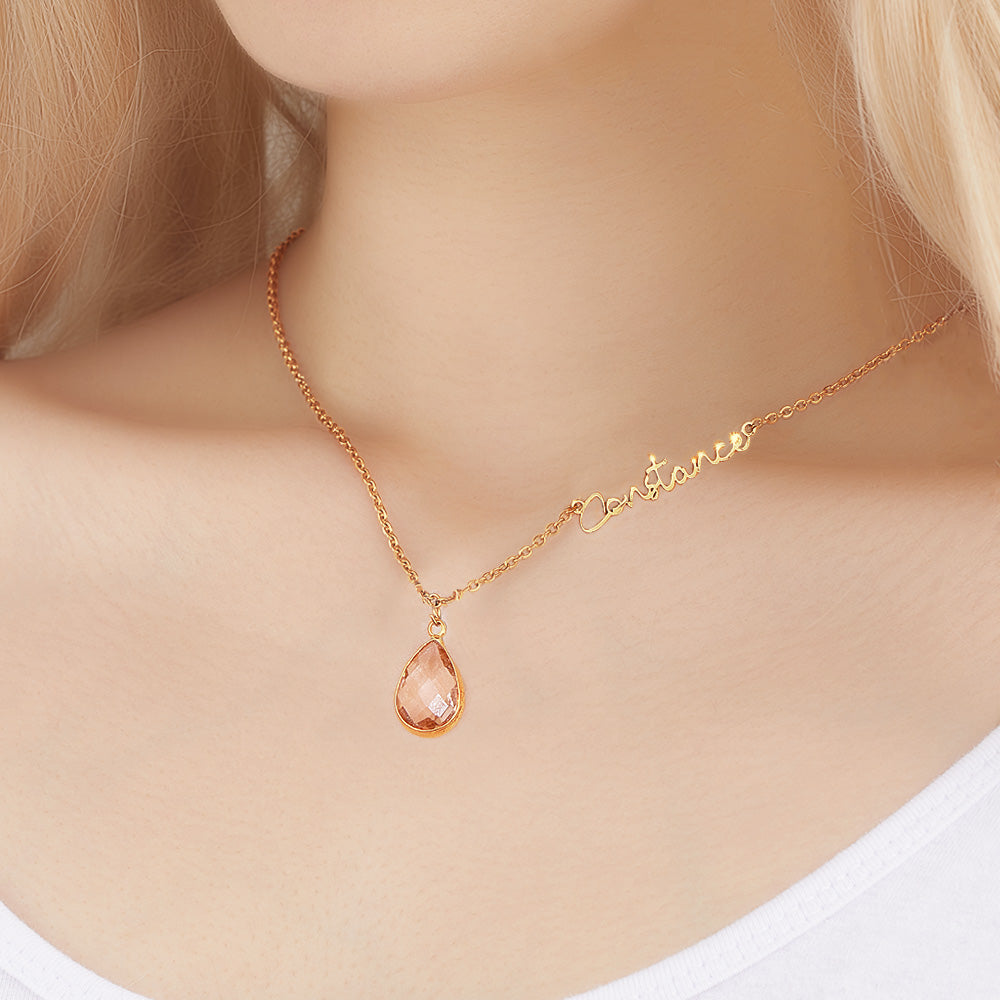 Personalized Birthstone Name Necklace