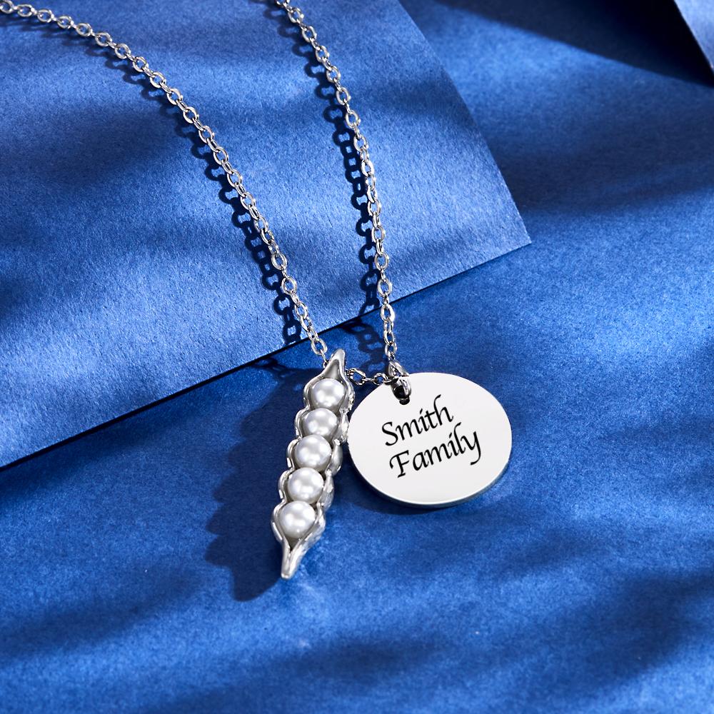 Personalized Peas In A Pod With Names Necklace