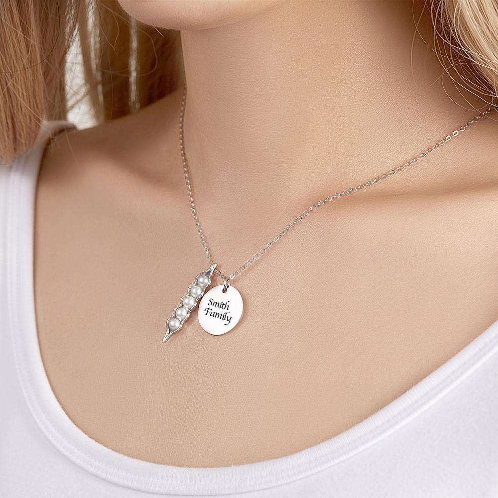 Personalized Peas In A Pod With Names Necklace