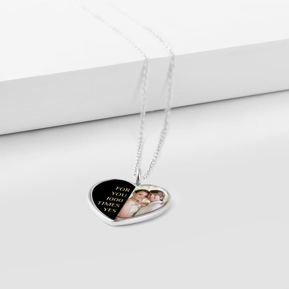 Personalized Couple Engraved Heart Photo Calendar Charm