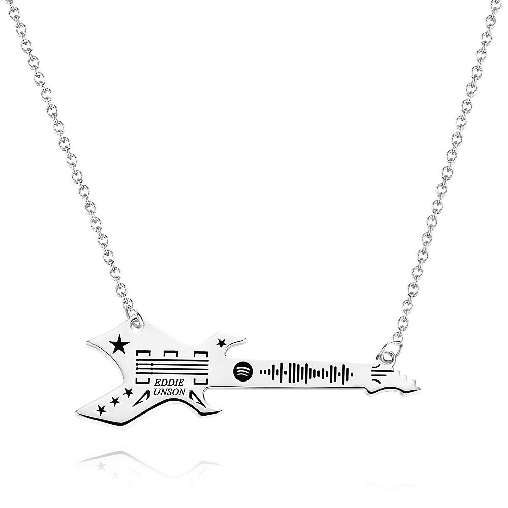 Rock N' Roll - Personalized Guitar Shaped Necklace